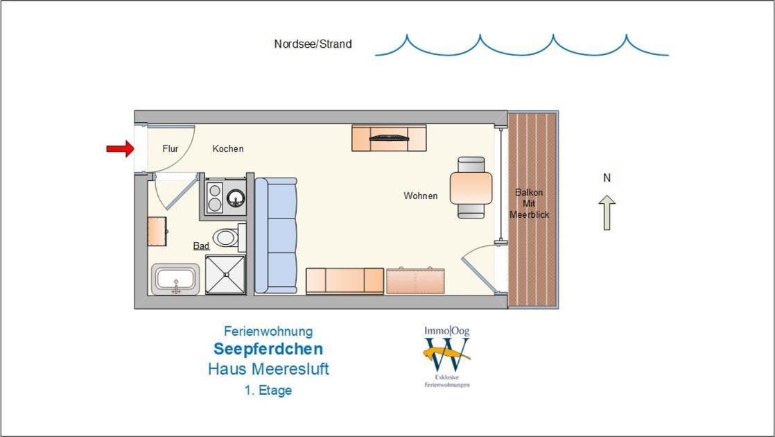 Seepferdchen - Kuscheliges Apartment Mit Meerblick-Balkon Wangerooge Luaran gambar